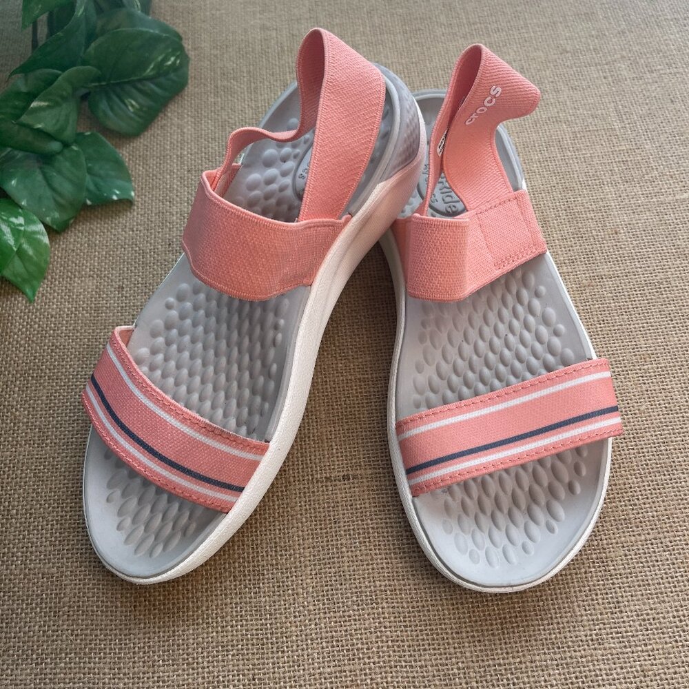Crocs LiteRide Stretch Sandals - pink, women’s size 5